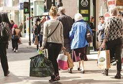 Shoppers on a high street